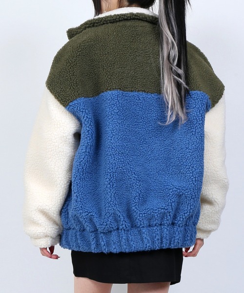 DING（ディング）の「DING/バイカラーボアブルゾン（ブルゾン・レディース・ブラウン/グリーン・FREE）」の10枚目の写真