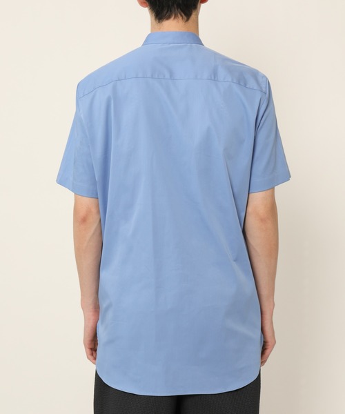 KASHIYAMA(カシヤマ)の「バンドカラーショートスリーブ サテンストレッチ ロングテイルシャツ(シャツ/ブラウス・メンズ・ネイビー/ブルー/ホワイト・マルチサイズ)」の18枚目の写真