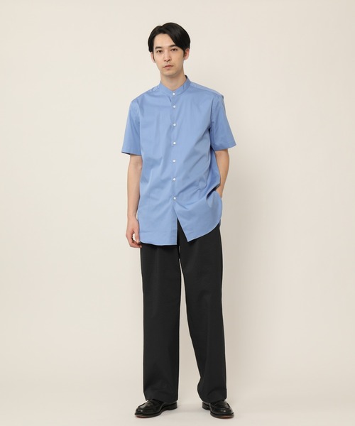 KASHIYAMA(カシヤマ)の「バンドカラーショートスリーブ サテンストレッチ ロングテイルシャツ(シャツ/ブラウス・メンズ・ネイビー/ブルー/ホワイト・マルチサイズ)」の17枚目の写真