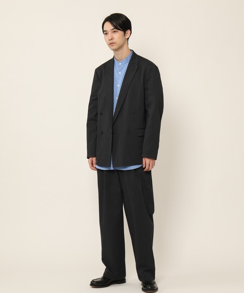 KASHIYAMA(カシヤマ)の「バンドカラーショートスリーブ サテンストレッチ ロングテイルシャツ(シャツ/ブラウス・メンズ・ネイビー/ブルー/ホワイト・マルチサイズ)」の16枚目の写真