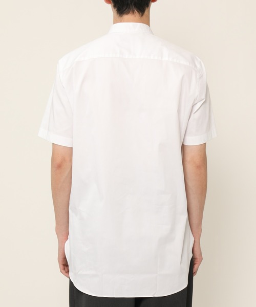 KASHIYAMA(カシヤマ)の「バンドカラーショートスリーブ サテンストレッチ ロングテイルシャツ(シャツ/ブラウス・メンズ・ネイビー/ブルー/ホワイト・マルチサイズ)」の8枚目の写真