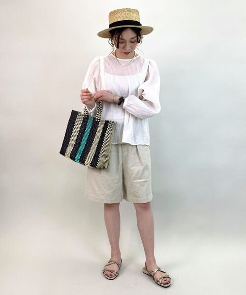 FREDY&GLOSTER(フレディアンドグロスター)の「【田中帽子店/たなかぼうしてん】Marin/f 細麦カンカン帽(ハット・レディース・ベージュ・FREE)」の7枚目の写真