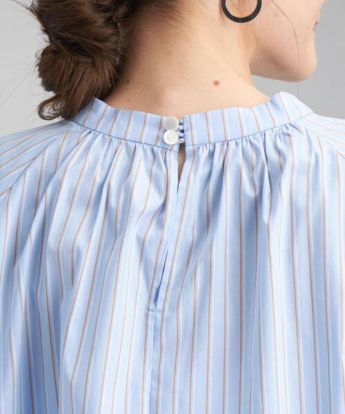 green label relaxing（グリーンレーベルリラクシング）の「CS コットン /N ブロード スタンド ギャザー ブラウス（シャツ/ブラウス・レディース・ホワイト/ダークグレー/その他1・FREE）」の18枚目の写真