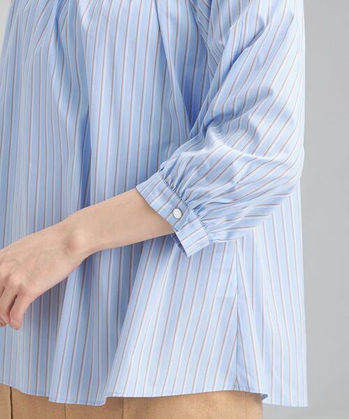 green label relaxing（グリーンレーベルリラクシング）の「CS コットン /N ブロード スタンド ギャザー ブラウス（シャツ/ブラウス・レディース・ホワイト/ダークグレー/その他1・FREE）」の20枚目の写真