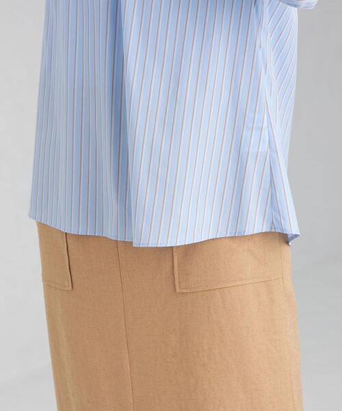 green label relaxing（グリーンレーベルリラクシング）の「CS コットン /N ブロード スタンド ギャザー ブラウス（シャツ/ブラウス・レディース・ホワイト/ダークグレー/その他1・FREE）」の16枚目の写真