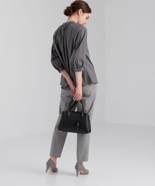 green label relaxing（グリーンレーベルリラクシング）の「CS コットン /N ブロード スタンド ギャザー ブラウス（シャツ/ブラウス・レディース・ホワイト/ダークグレー/その他1・FREE）」の17枚目の写真