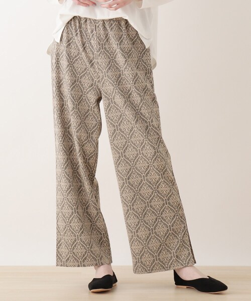 Cutie Blonde（キューティーブロンド）の「◆【S-L】ジャカードパンツ（その他パンツ・レディース・チャコール/ブラック系3/ベージュ系3・01/02/03）」の2枚目の写真