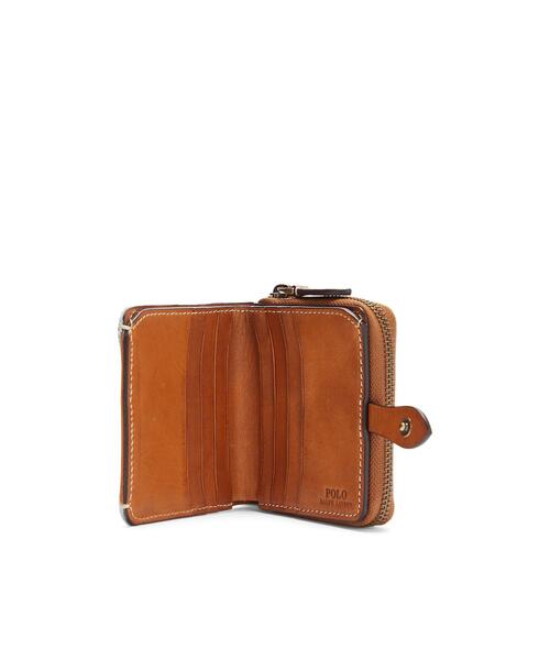 特価！Polo Ralph Lauren 上質な本革 Compact デニム Wallet POLO RALPH LAUREN（ポロ ラルフ ローレン）の「デニム