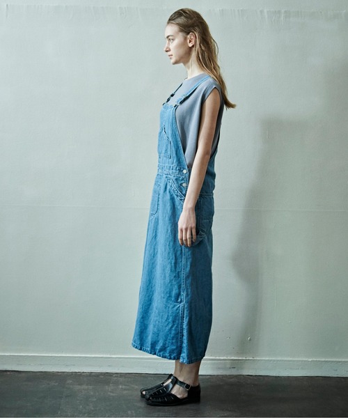 kha:ki（カーキ）の「「KHA:KI / カーキ」Aラインオーバーオールスカート"OVERALL SKIRT"（サロペット/オーバーオール・レディース・カーキ/インディゴブルー・1/2）」の16枚目の写真