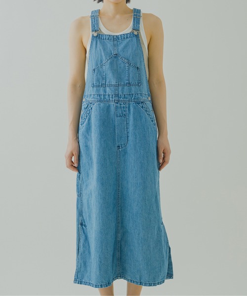 kha:ki（カーキ）の「「KHA:KI / カーキ」Aラインオーバーオールスカート"OVERALL SKIRT"（サロペット/オーバーオール・レディース・カーキ/インディゴブルー・1/2）」の11枚目の写真