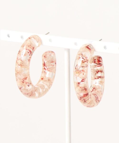 natural couture（ナチュラルクチュール）の「クリアフラワーピアス（ピアス（両耳用）・レディース・アイボリー/ピンク・FREE）」の2枚目の写真