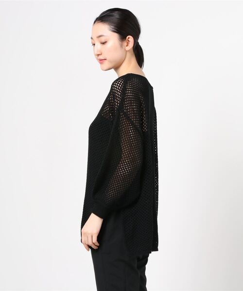 Per sist ence（パーシエンス）の「Per sist ence/パーシエンス　メッシュプルオーバーニット（ニット/セーター・レディース・ブラック/ベージュ/オフホワイト/モカ・FREE）」の6枚目の写真