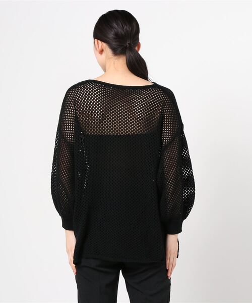 Per sist ence（パーシエンス）の「Per sist ence/パーシエンス　メッシュプルオーバーニット（ニット/セーター・レディース・ブラック/ベージュ/オフホワイト/モカ・FREE）」の5枚目の写真