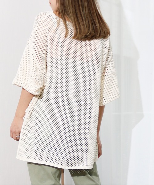 Per sist ence（パーシエンス）の「Per sist ence/パーシエンス　メッシュプルオーバーニット（ニット/セーター・レディース・ブラック/ベージュ/オフホワイト/モカ・FREE）」の11枚目の写真