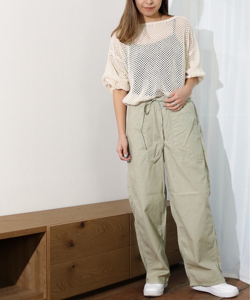 Per sist ence（パーシエンス）の「Per sist ence/パーシエンス　メッシュプルオーバーニット（ニット/セーター・レディース・ブラック/ベージュ/オフホワイト/モカ・FREE）」の14枚目の写真