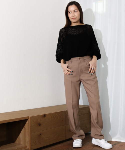 Per sist ence（パーシエンス）の「Per sist ence/パーシエンス　メッシュプルオーバーニット（ニット/セーター・レディース・ブラック/ベージュ/オフホワイト/モカ・FREE）」の20枚目の写真