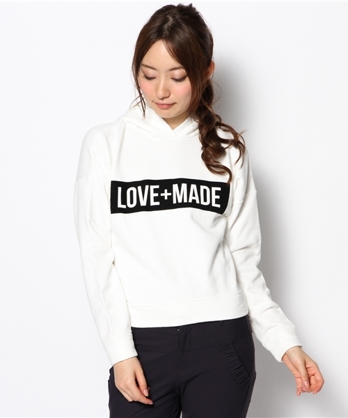 Another Edition(アナザーエディション)の「Another Edition×LOVE MADEフードプルオーバー/ AE×LM HOODED PO(スウェット・レディース・ホワイト/グレー/ネイビー・フリー)」の10枚目の写真