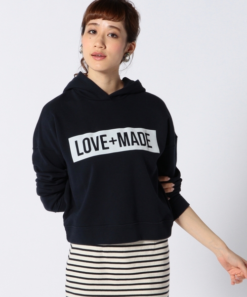 Another Edition(アナザーエディション)の「Another Edition×LOVE MADEフードプルオーバー/ AE×LM HOODED PO(スウェット・レディース・ホワイト/グレー/ネイビー・フリー)」の1枚目の写真