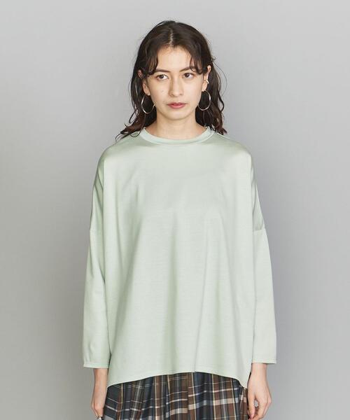 BEAUTY&YOUTH UNITED ARROWS(ビューティーアンドユースユナイテッドアローズ)の「BY クルーネックワイドロングスリーブカットソー(Tシャツ/カットソー・レディース・ホワイト/ライム/ベージュ・FREE)」の4枚目の写真