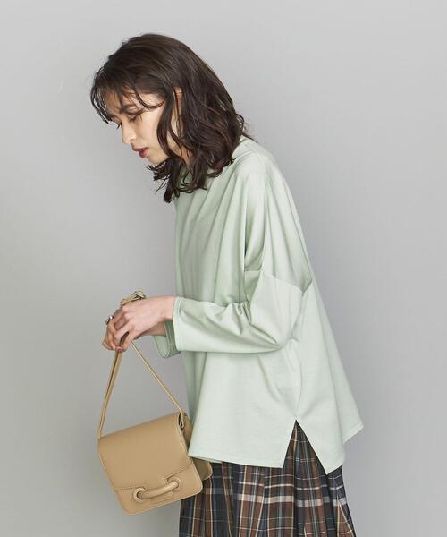 BEAUTY&YOUTH UNITED ARROWS(ビューティーアンドユースユナイテッドアローズ)の「BY クルーネックワイドロングスリーブカットソー(Tシャツ/カットソー・レディース・ホワイト/ライム/ベージュ・FREE)」の7枚目の写真