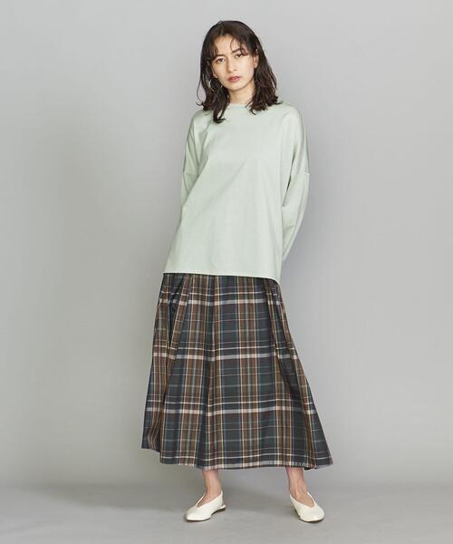 BEAUTY&YOUTH UNITED ARROWS(ビューティーアンドユースユナイテッドアローズ)の「BY クルーネックワイドロングスリーブカットソー(Tシャツ/カットソー・レディース・ホワイト/ライム/ベージュ・FREE)」の8枚目の写真