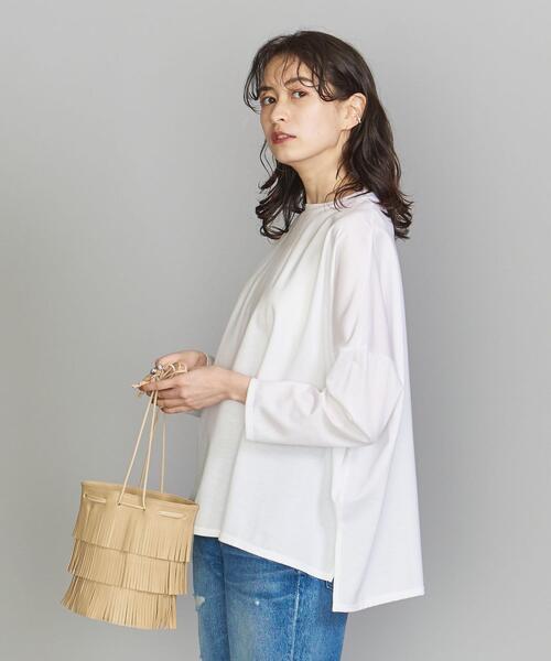 BEAUTY&YOUTH UNITED ARROWS(ビューティーアンドユースユナイテッドアローズ)の「BY クルーネックワイドロングスリーブカットソー(Tシャツ/カットソー・レディース・ホワイト/ライム/ベージュ・FREE)」の10枚目の写真