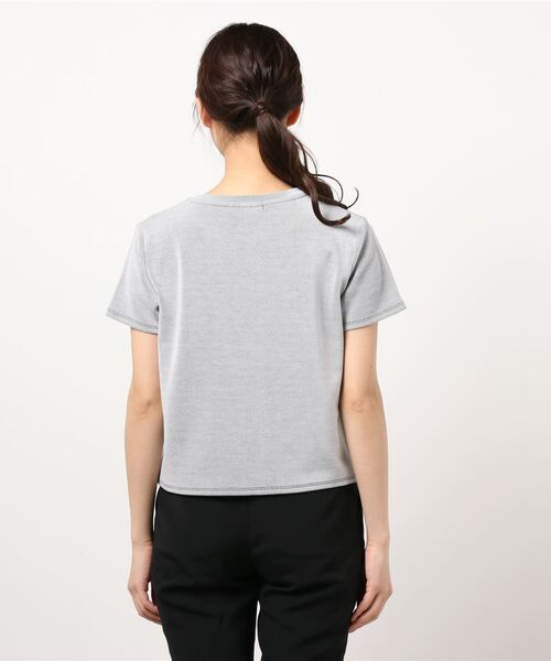 CLEARIMPRESSION （クリアインプレッション）の「リブパイルTシャツ（Tシャツ/カットソー・レディース・チャコールグレー/ブラウン/オフホワイト/カーキ・フリー）」の6枚目の写真