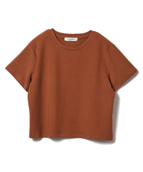 CLEARIMPRESSION （クリアインプレッション）の「リブパイルTシャツ（Tシャツ/カットソー・レディース・チャコールグレー/ブラウン/オフホワイト/カーキ・フリー）」の4枚目の写真