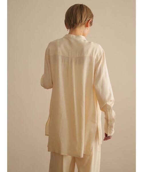 rem closet（レムクローゼット）の「スタンドカラーシャツ（シャツ/ブラウス・レディース・アイボリー/ダークブラウン・S）」の11枚目の写真