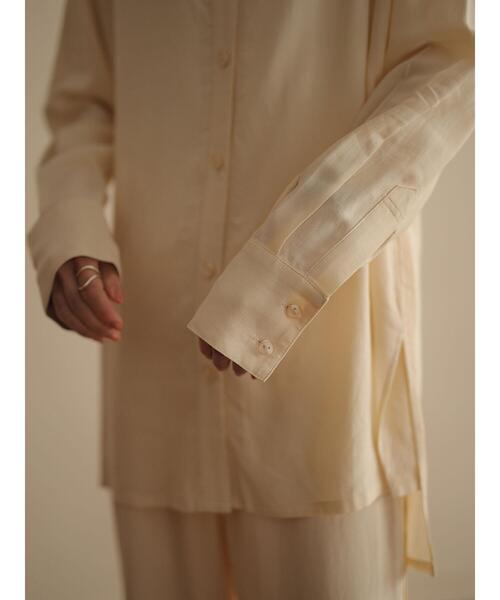 rem closet（レムクローゼット）の「スタンドカラーシャツ（シャツ/ブラウス・レディース・アイボリー/ダークブラウン・S）」の14枚目の写真