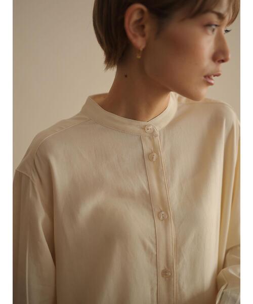 rem closet（レムクローゼット）の「スタンドカラーシャツ（シャツ/ブラウス・レディース・アイボリー/ダークブラウン・S）」の15枚目の写真