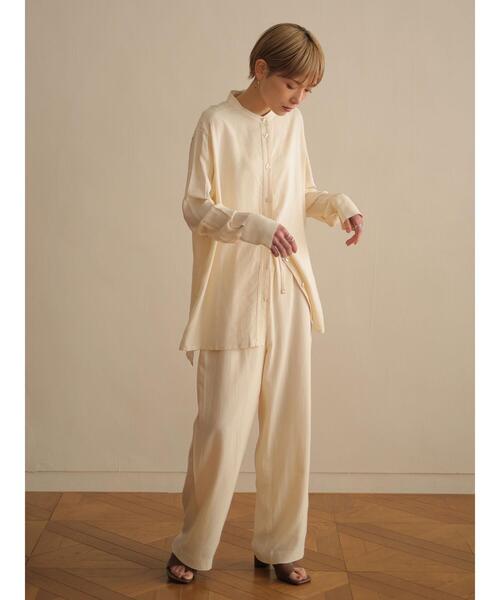 rem closet（レムクローゼット）の「スタンドカラーシャツ（シャツ/ブラウス・レディース・アイボリー/ダークブラウン・S）」の17枚目の写真