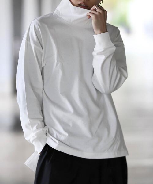coen by Mr.SZK（コーエンバイミスタースズキ）の「オーバータートルネックロングＴシャツ【coen × Mr.SZK】（Tシャツ/カットソー・メンズ・ホワイト/ブラック・SMALL/MEDIUM/LARGE/X-LARGE）」の5枚目の写真