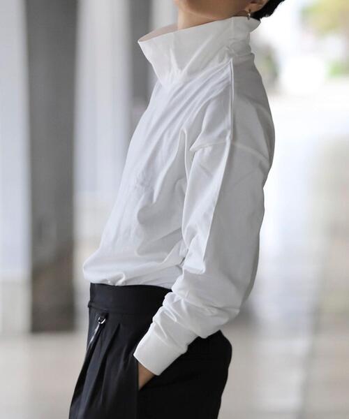 coen by Mr.SZK（コーエンバイミスタースズキ）の「オーバータートルネックロングＴシャツ【coen × Mr.SZK】（Tシャツ/カットソー・メンズ・ホワイト/ブラック・SMALL/MEDIUM/LARGE/X-LARGE）」の6枚目の写真