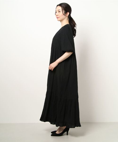 ottilie（オティーリエ）の「コットンティアードワンピース（ワンピース・レディース・ブラック/オフホワイト/ベージュ・FREE）」の4枚目の写真