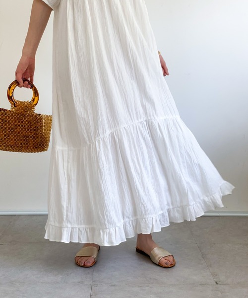 ottilie（オティーリエ）の「コットンティアードワンピース（ワンピース・レディース・ブラック/オフホワイト/ベージュ・FREE）」の14枚目の写真