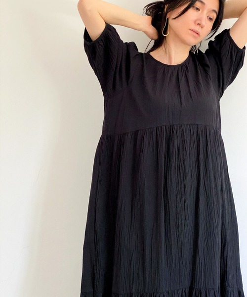 ottilie（オティーリエ）の「コットンティアードワンピース（ワンピース・レディース・ブラック/オフホワイト/ベージュ・FREE）」の22枚目の写真