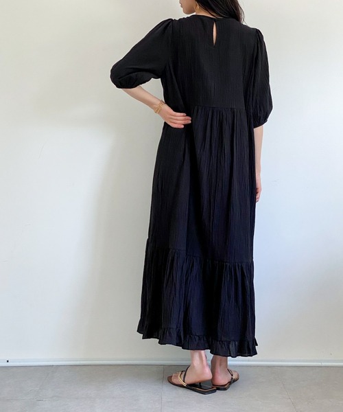 ottilie（オティーリエ）の「コットンティアードワンピース（ワンピース・レディース・ブラック/オフホワイト/ベージュ・FREE）」の20枚目の写真