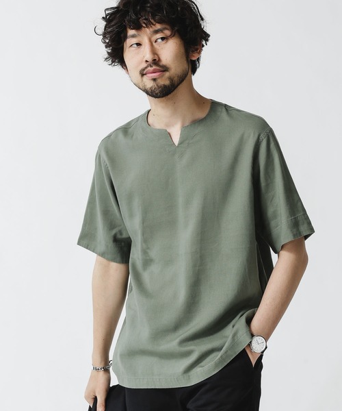 セール ユニフレッシャーリネン キーネックシャツ シャツ ブラウス Nano Universe ナノユニバース のファッション通販 Zozotown