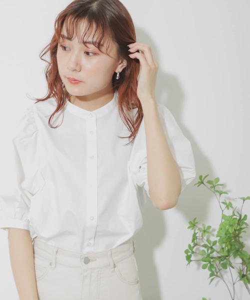 SENSE OF PLACE by URBAN RESEARCH（センスオブプレイスバイアーバンリサーチ）の「【WEB/一部店舗限定】レースカラーボリュームスリーブチュニック（Tシャツ/カットソー・レディース・ブラック/オフホワイト・ONE）」の17枚目の写真