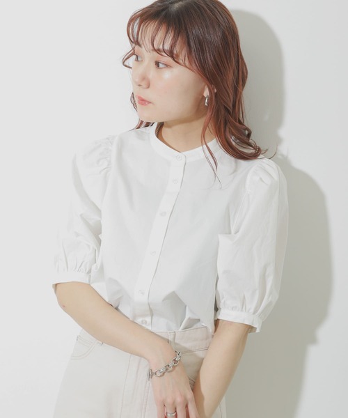 SENSE OF PLACE by URBAN RESEARCH（センスオブプレイスバイアーバンリサーチ）の「【WEB/一部店舗限定】レースカラーボリュームスリーブチュニック（Tシャツ/カットソー・レディース・ブラック/オフホワイト・ONE）」の13枚目の写真