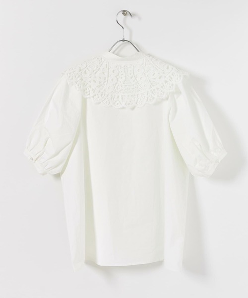 SENSE OF PLACE by URBAN RESEARCH（センスオブプレイスバイアーバンリサーチ）の「【WEB/一部店舗限定】レースカラーボリュームスリーブチュニック（Tシャツ/カットソー・レディース・ブラック/オフホワイト・ONE）」の19枚目の写真