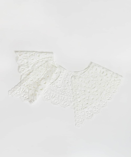 SENSE OF PLACE by URBAN RESEARCH（センスオブプレイスバイアーバンリサーチ）の「【WEB/一部店舗限定】レースカラーボリュームスリーブチュニック（Tシャツ/カットソー・レディース・ブラック/オフホワイト・ONE）」の7枚目の写真