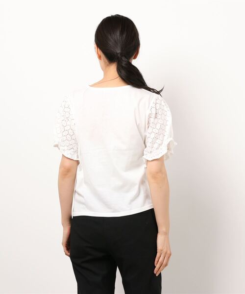flower（フラワー）の「レースフルトップ（Tシャツ/カットソー・レディース・ホワイト/イエロー・FREE）」の3枚目の写真