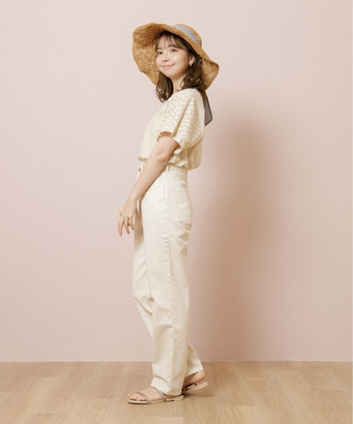 flower（フラワー）の「レースフルトップ（Tシャツ/カットソー・レディース・ホワイト/イエロー・FREE）」の5枚目の写真
