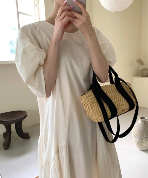 aimoha（アイモハ）の「あわ袖ゆったりワンピース（ワンピース・レディース・オフホワイト/ベージュ/ピンク/ベージュ系その他/ホワイト系その他/ホワイト系その他2/ベージュ系その他2/ピンク系その他2・FREE/ONE SIZE）」の14枚目の写真