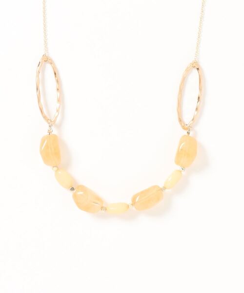 AMERICAN HOLIC（アメリカンホリック）の「変形アクリル&オーバルメタルネックレス（ネックレス・レディース・ベージュ/ブラウン系その他2・FREE）」の2枚目の写真