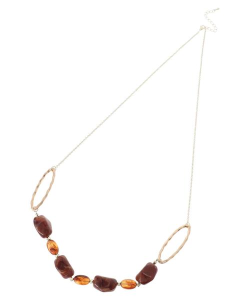 AMERICAN HOLIC（アメリカンホリック）の「変形アクリル&オーバルメタルネックレス（ネックレス・レディース・ベージュ/ブラウン系その他2・FREE）」の7枚目の写真