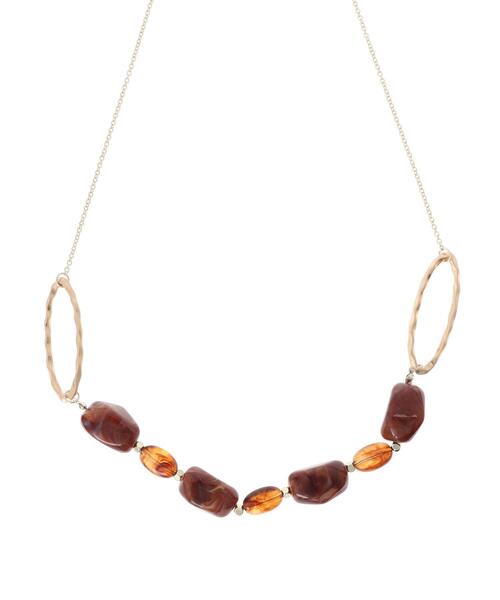 AMERICAN HOLIC（アメリカンホリック）の「変形アクリル&オーバルメタルネックレス（ネックレス・レディース・ベージュ/ブラウン系その他2・FREE）」の11枚目の写真