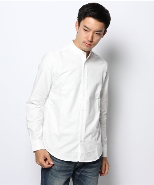 HARE（ハレ）の「キモウスタンドカラーシャツ【HARE】（シャツ/ブラウス・メンズ・オフホワイト/ブラック/グレー・MEDIUM/SMALL/LARGE）」の10枚目の写真